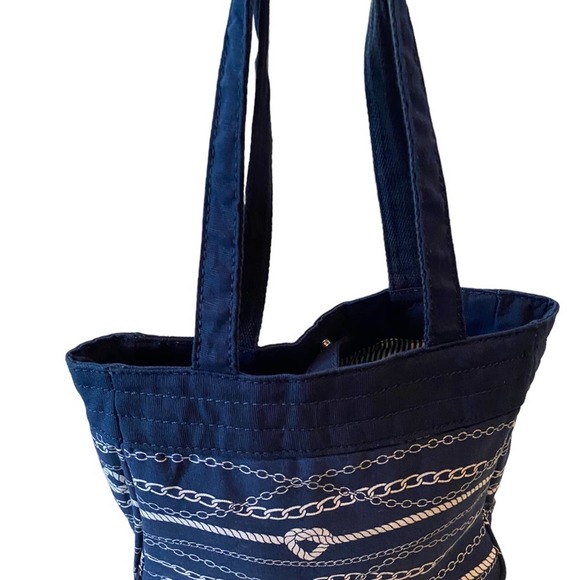 Thirty-One Cruisin Bag Blue White Nautical Vacation Canvas Travel Tote Clean NEW - Picture 7 of 12